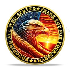 Golden Military Challenge Coins Thank You For Your Service Veterans Thanks Gifts