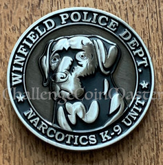 E63 WINFIELD K9 NARCOTICS Unit Police Department Indiana Challenge Coin