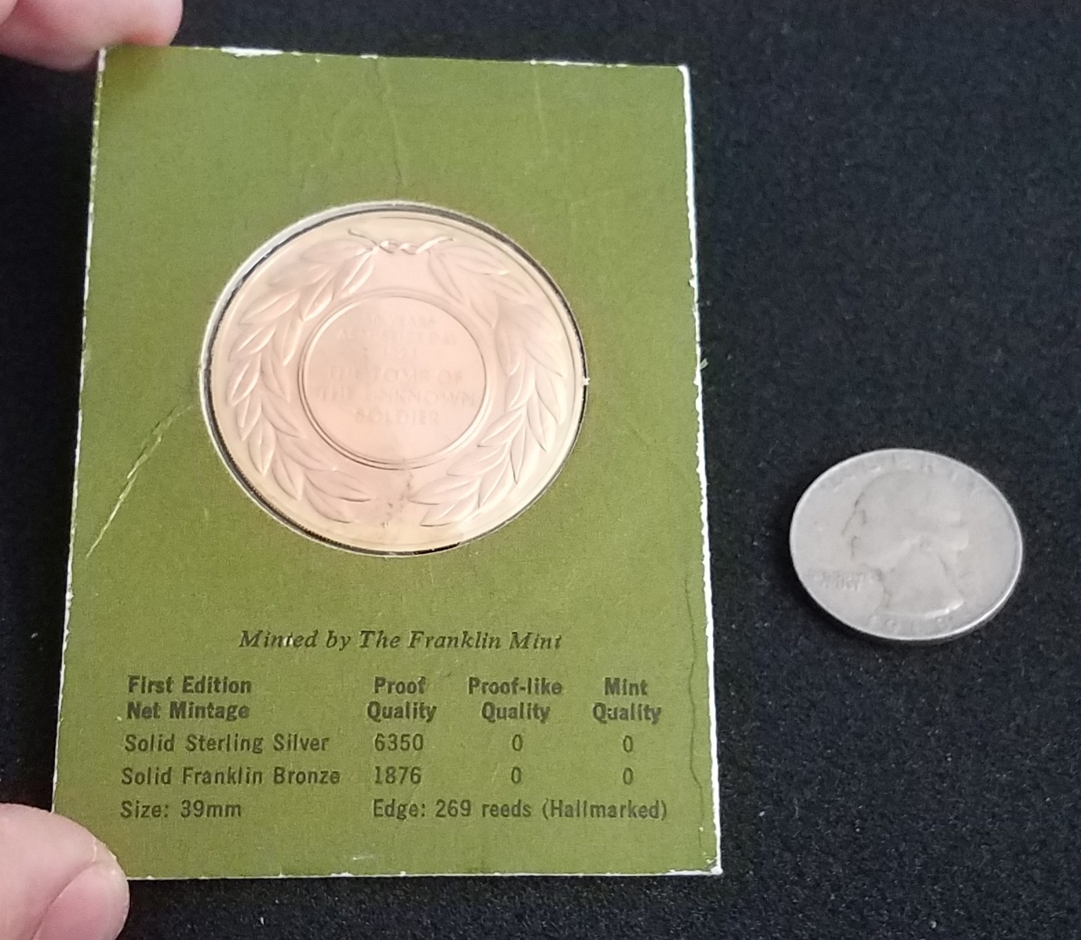 VINTAGE CARDED BRONZE Tomb of the Unknown Guard The Old Guard US Challenge Coin gallery