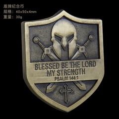 1pc Shield IRON SHARPENS MAN OF GOD Commemorative Challenge Collection Coin NEW