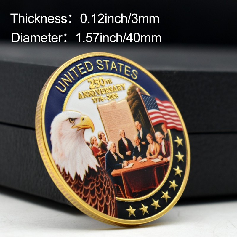 USA 250th Anniversary 1776-2026 Gold Plated Commemorative Coin Eagle White House gallery