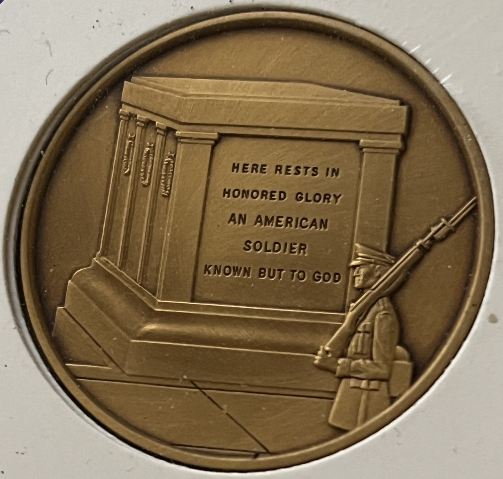 TOMB OF THE UNKNOWN SOLDIER ARLINGTON ARMY CHALLENGE COIN 1996 BRONZE 1.5" New! gallery