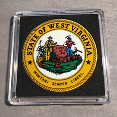 WEST VIRGINIA (WV) State Seal Challenge Coin Colorized USA w/Case #356