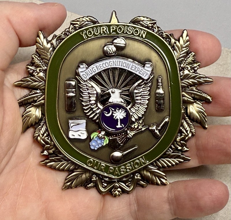 💥RARE DRE Drug Recognition Expert South Carolina Instructor Challenge Coin gallery
