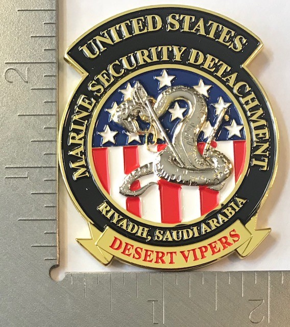MSG-Det Marine Security Guard Detachment Riyadh, Saudi Arabia Challenge Coin gallery