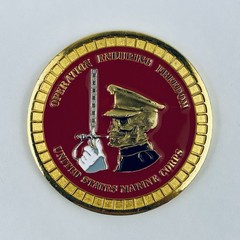 USMC OEF Challenge Coin Skull Marine Dress Blues Operation Enduring Freedom