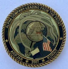 Navy Customs Battalion Sierra OIF 2007 Arifjan Kuwait Alpha Challenge Coin 1.75”