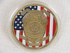USA Flag Police Badge Challenge Coin St Michael The Archangel