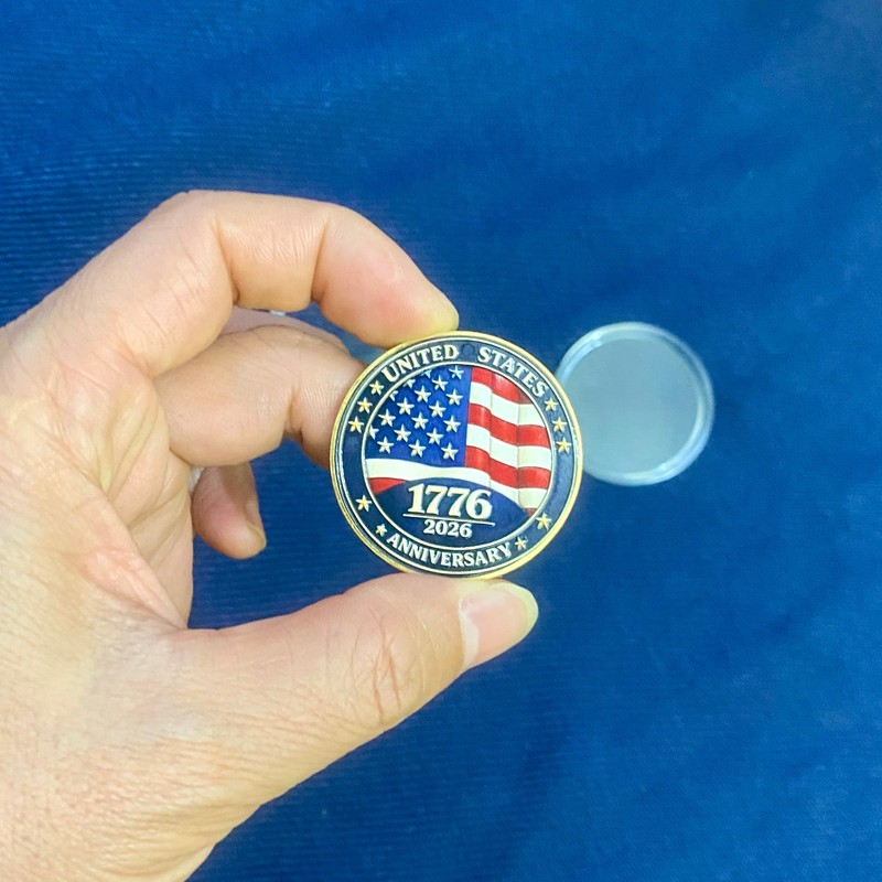 American Flag Medal 1776-2026 250th Anniversary Challenge Coin Souvenir Coin gallery