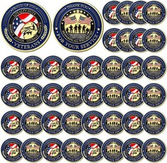 40 Pcs Military Challenge Coins Collection Set Bulk Veteran Day Appreciation Gif
