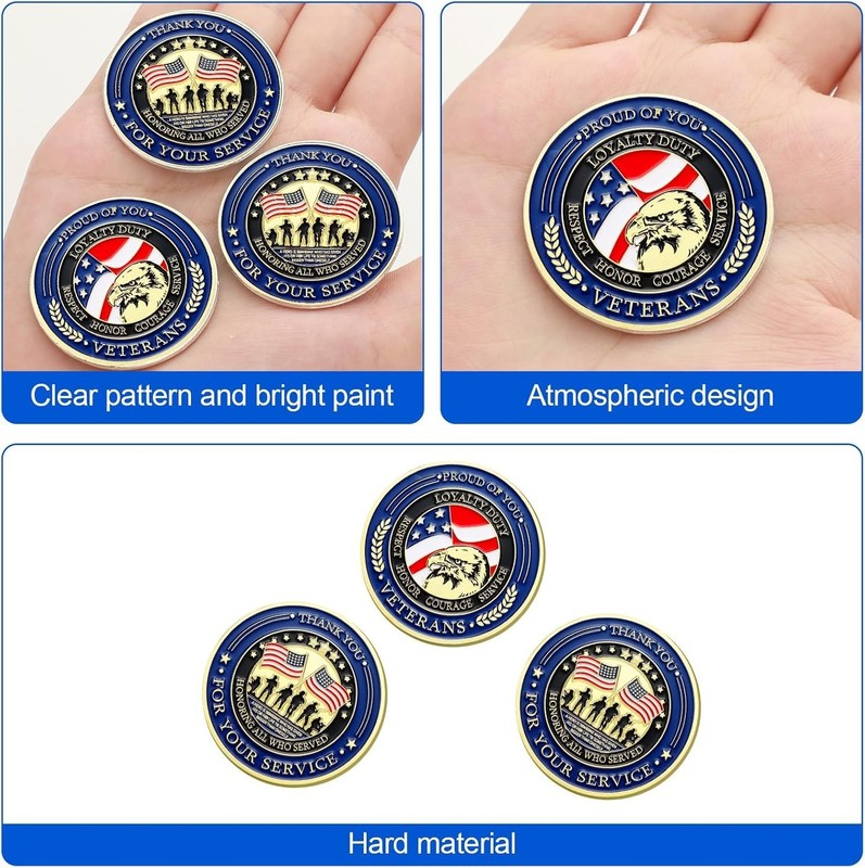 80 Pcs Military Challenge Coins Veterans Appreciation Gifts for Men Classic gallery