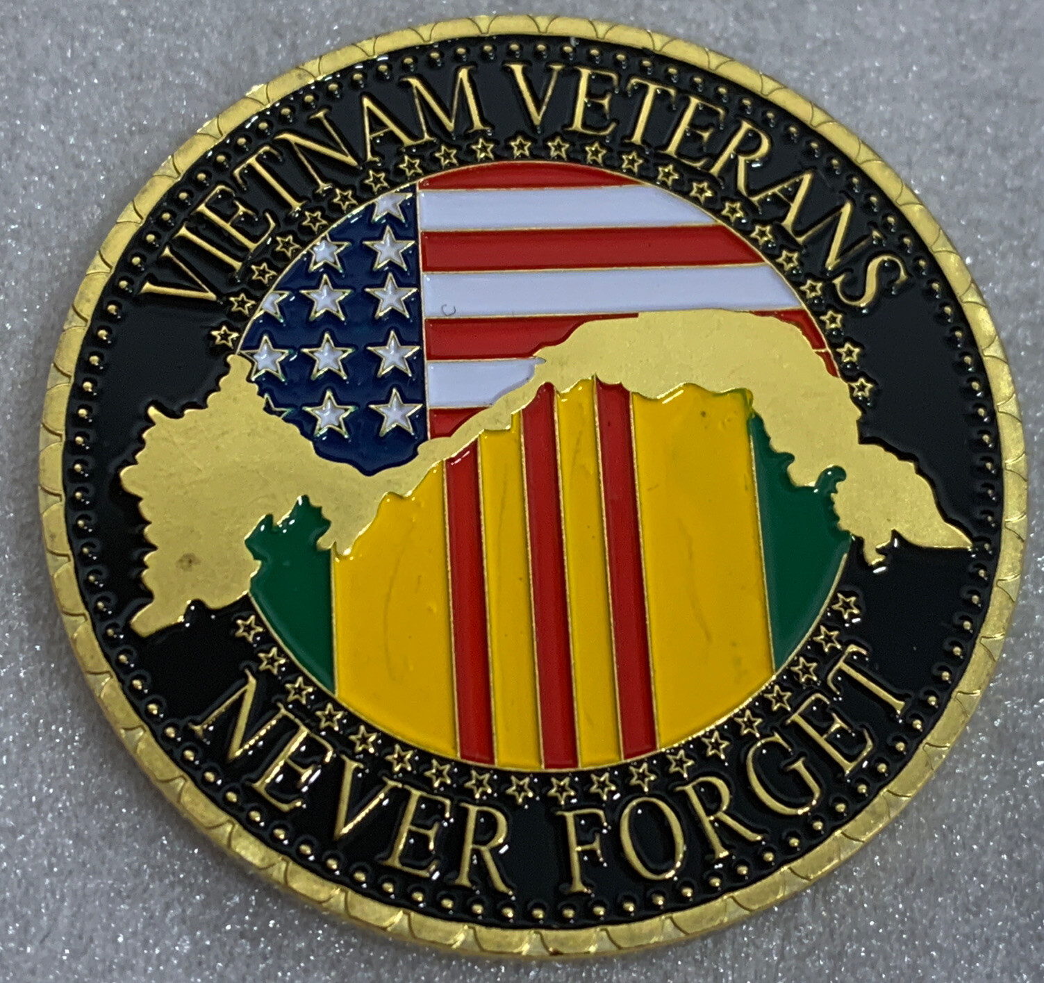 * VIETNAM VETERANS *NEVER FORGET* Challenge Coin Comes In Clear Airtight Capsule gallery
