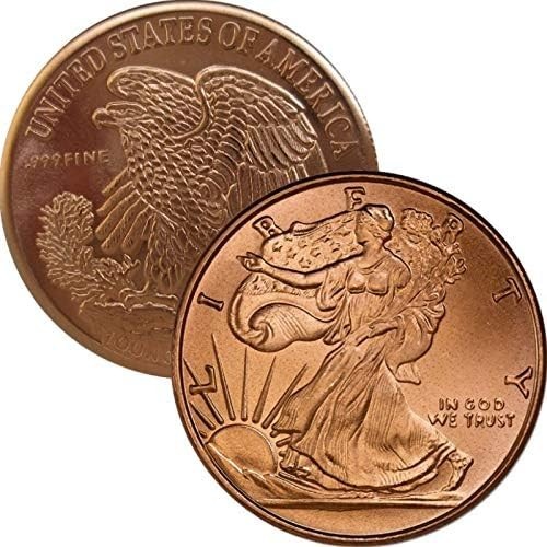 Elegant 1 oz .999 Copper Medallion - Walking Liberty Design in Protective Sleeve gallery