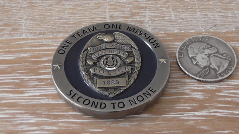 San Diego Police Department CA Second To None Challenge Coin #C619 gallery