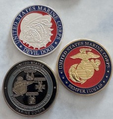 USMC United States Marine Corps Challenge Coin Set Of 3