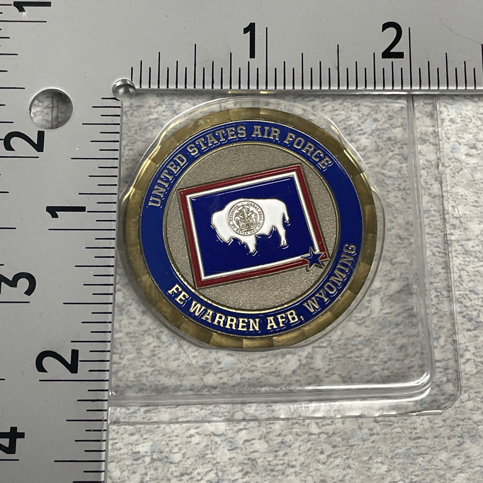 Coin - FE Warren Air Force Base Wyoming Base Coin - Bison & Color gallery