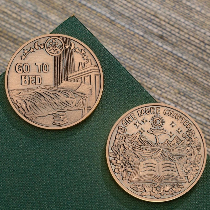 2025 New Style Copper Plated Decision Coin Go To Bed or One More Chapter Coin gallery