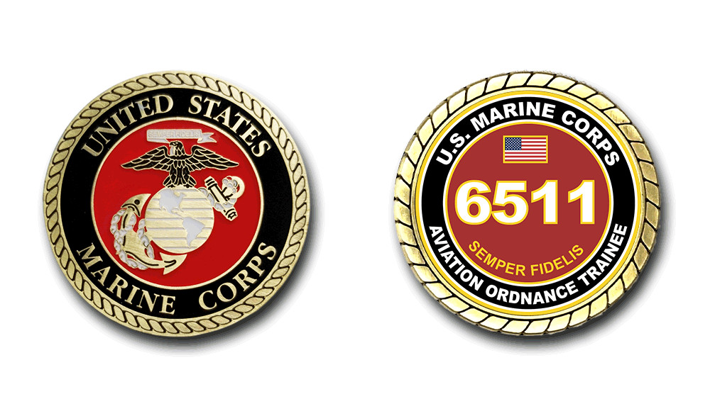 6511 Aviation Ordnance Trainee US Marine Corps MOS Challenge Coin gallery