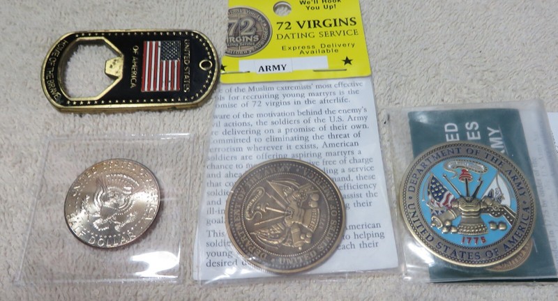 US Army Aviation Challenge Coin + Vietnam War Half Dollar Coin + others gallery