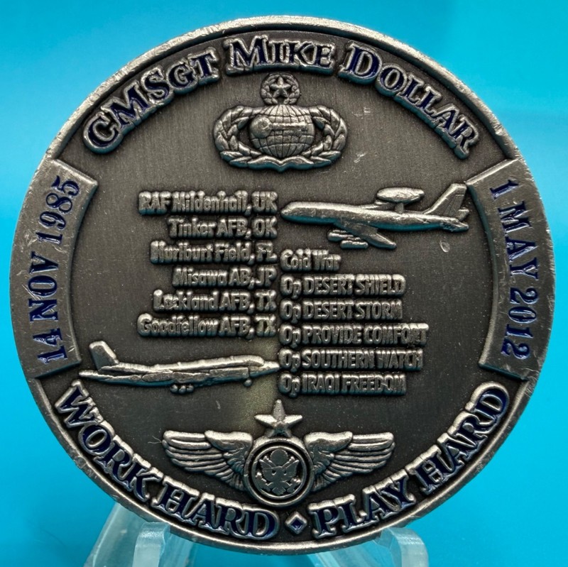 USAF Chief Dollar Command CMSGT Excellence 27 Years Military Challenge Coin gallery