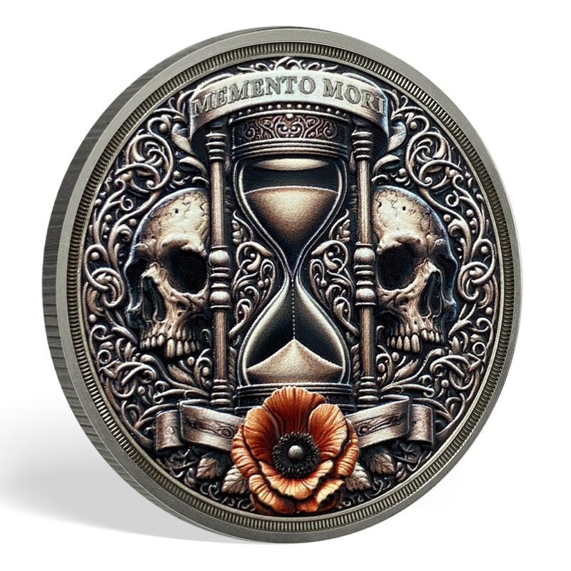 Memento Mori Coin Daily Stoic Reminder Token 3D Skull Challenge Coin Gifts Men gallery