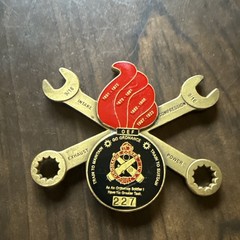 Rare US ARMY ORDNANCE CORPS CROSSED WRENCHES COIN OIF OEF BADGE Afghanistan