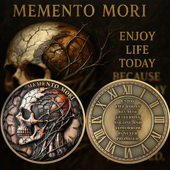 3D Memento Mori Coin Memento Vivere Coin EDC Stoic Challenge Coin Gifts For Men