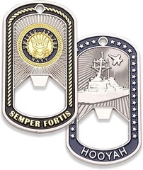 United States Navy Bottle Opener Challenge Coin – Dogtag Shape