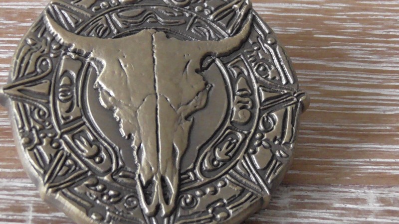 Unknown Thick Keep To The Code Cattle Skull Canadian Challenge Coin #855Y gallery
