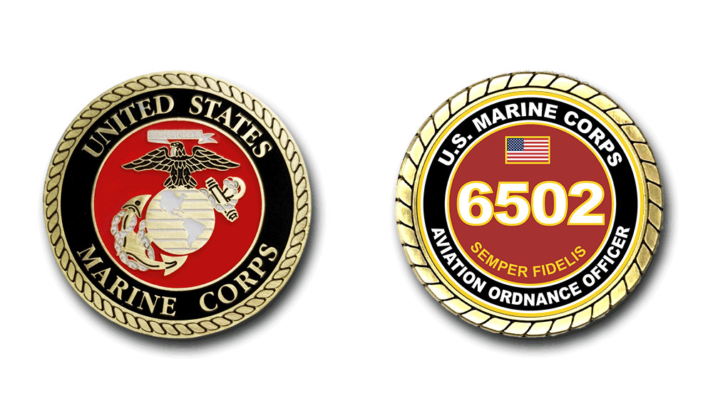 6502 Aviation Ordnance Officer US Marine Corps MOS Challenge Coin