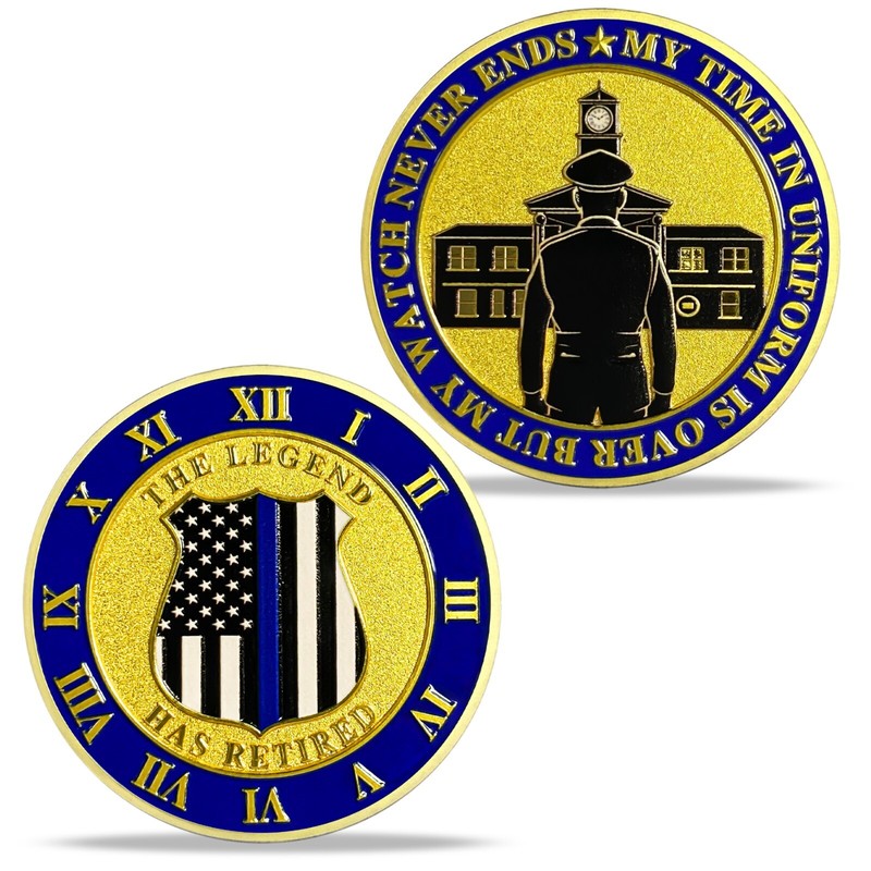 Law Enforcement Police Officer Challenge Coin Gifts - The Legend Has Retired gallery