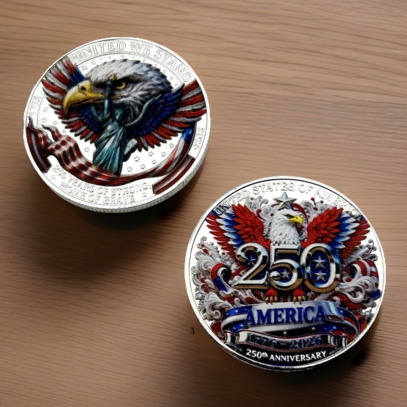 Incredible *250TH ANNIVERSARY USA* ENGRAVED 1776-2026 Commemorative Coin Medal gallery
