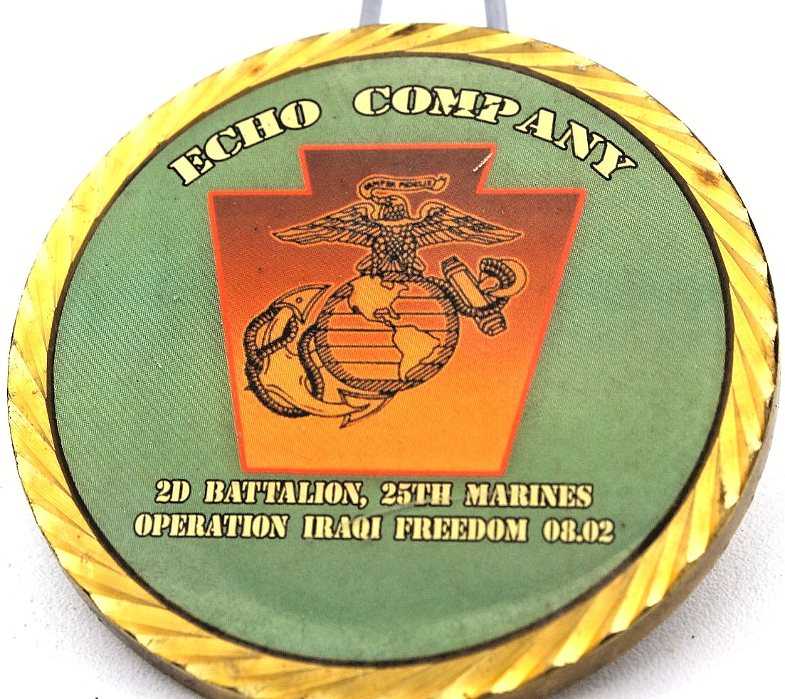 USMC Echo Company “ECHO HARD” OIF Challenge Coin 2D 25TH Marines Rare gallery