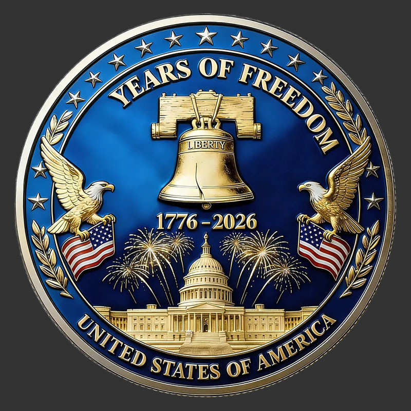 America 250 Patriotic Coin 1776-2026 US Semiquincentennial Collectible Coin gallery