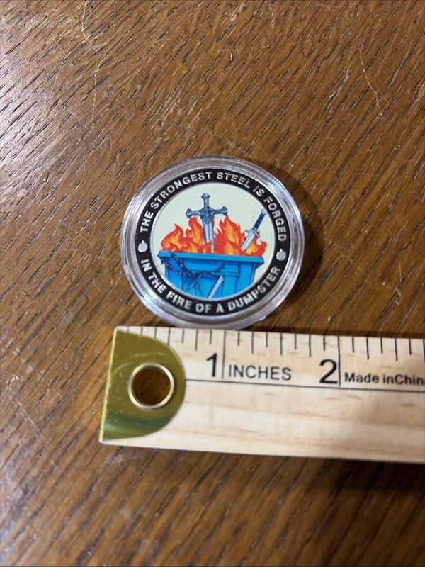 Dumpster Fire Challenge Coin I’m Fine Everything Is Fine gallery