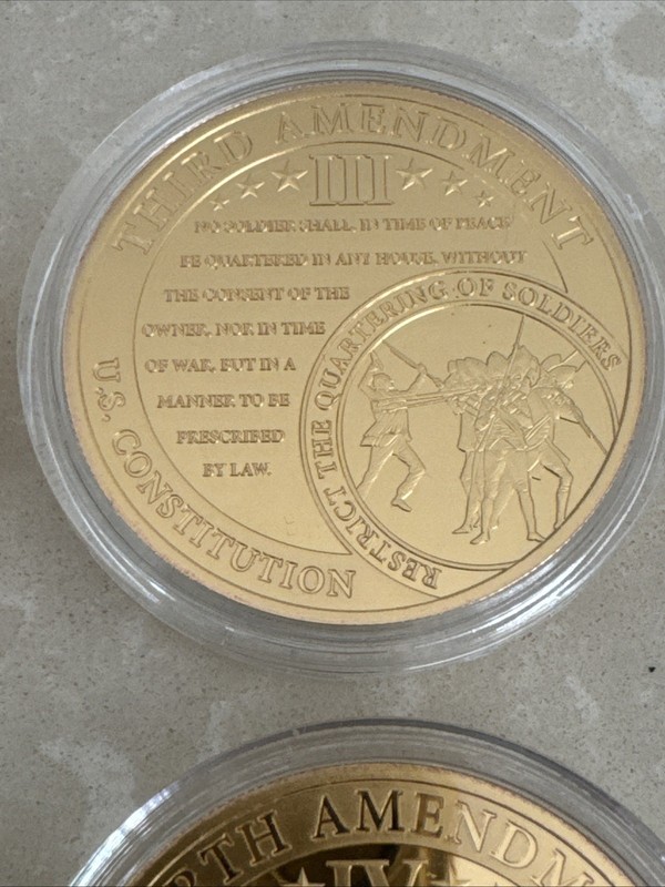 First Second Third & Fourth Amendment U.S Constitution Coins 24k Gold Filled gallery