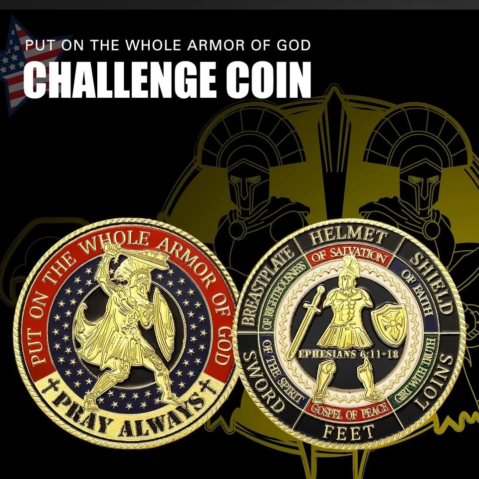 24 Pcs Put on The Whole Armor of God Coin Round Commemorative Coin ... Fast Ship gallery