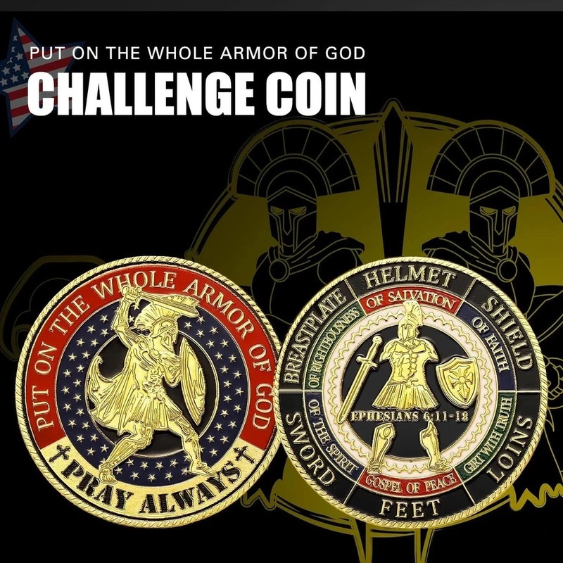 24 Pcs Put on The Whole Armor of God Coin Round Commemorative Coin ... Fast Ship gallery