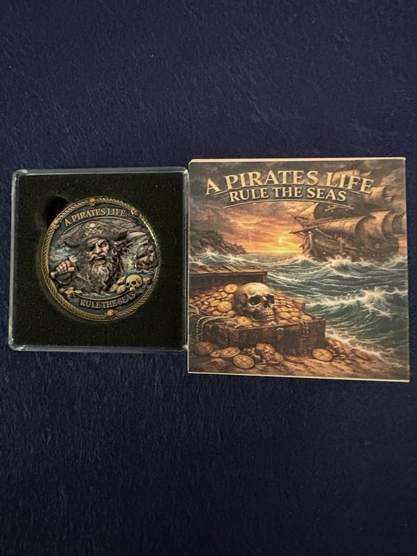 A Pirates Life Rule the Seas 1 oz Copper Round High Relief Coin in Case gallery