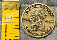 Rare Vtg Operation Ice Eagle Airport Security Mission Challenge Coin Post 9-11
