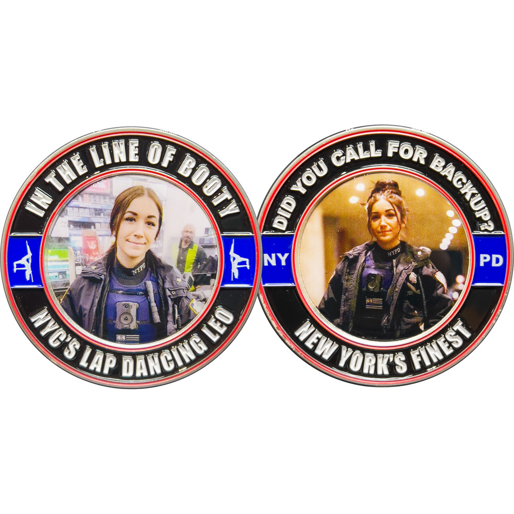 GL15-004 NYPD Lap Dance in the Line of Booty Police Challenge Coin