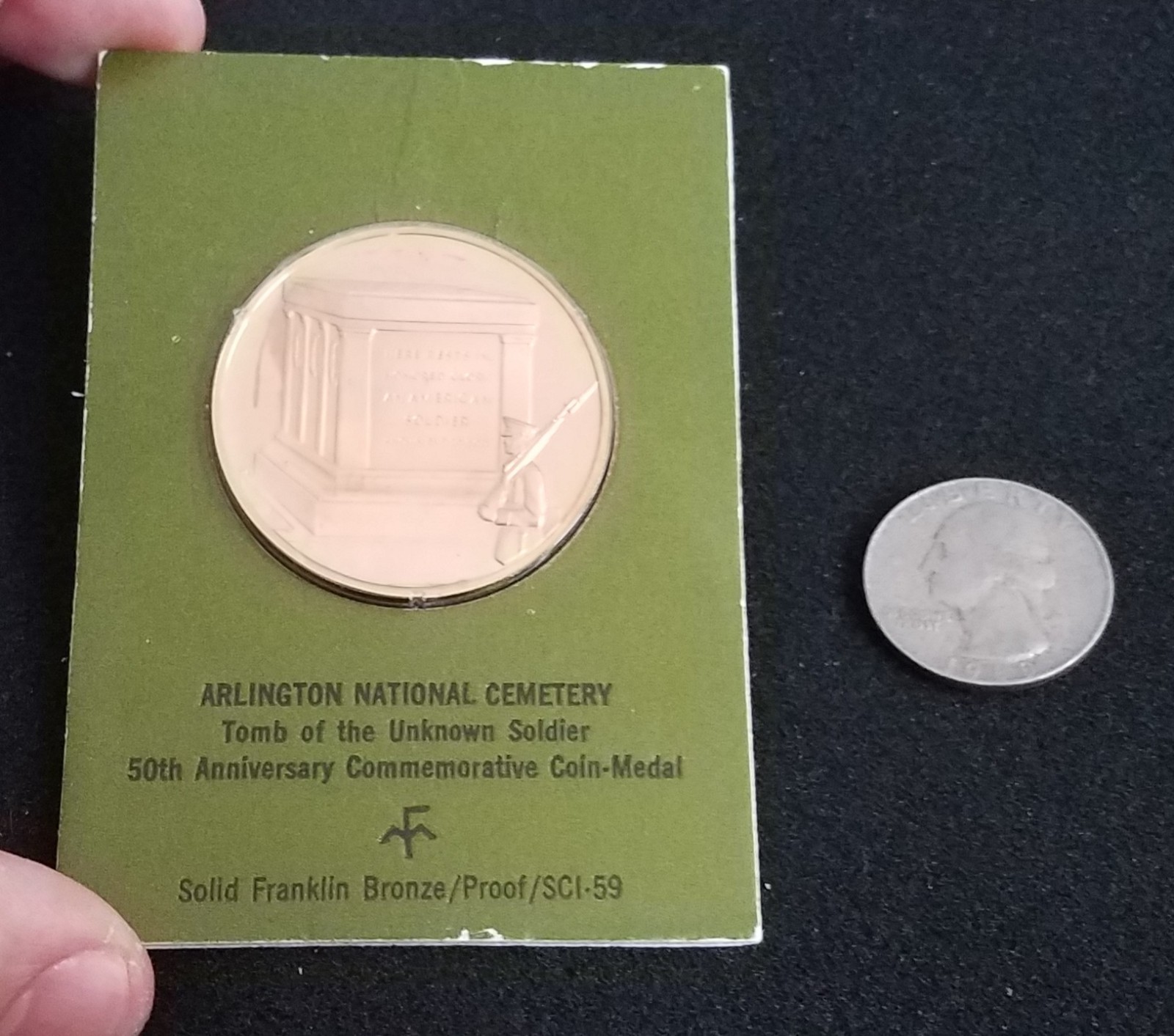 VINTAGE CARDED BRONZE Tomb of the Unknown Guard The Old Guard US Challenge Coin gallery