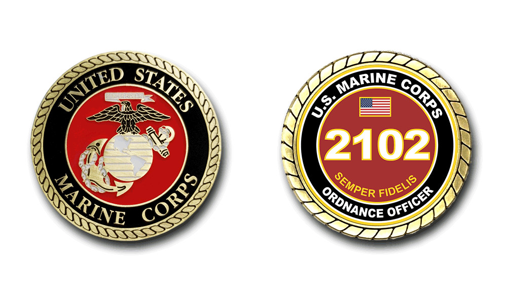 2102 Ordnance Officer US Marine Corps MOS Coin gallery