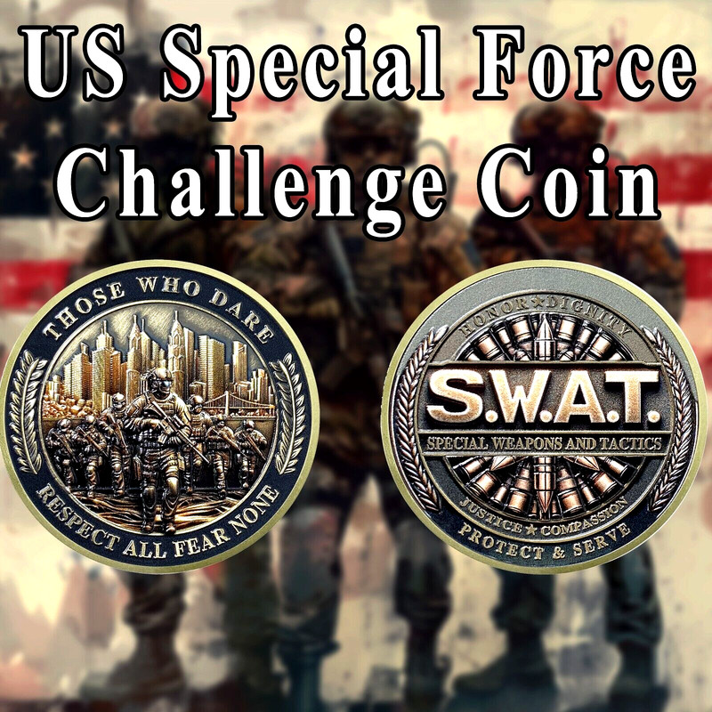 SWAT Challenge Coin - "Respect All Fear None" Counter-terrorism Force Souvenir gallery