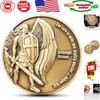 Antique Gold Archangel Michael Coin - 1.75" Religious Keepsake for Encouragement gallery