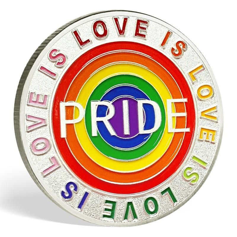 Rainbow Flag Gay Pride Challenge Coin LGBTQ Gay Lesbian Marriage Equality Gifts gallery