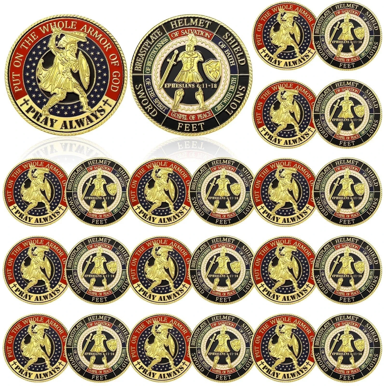 24 Pcs Put on The Whole Armor of God Coin Round Commemorative Coin ... Fast Ship gallery