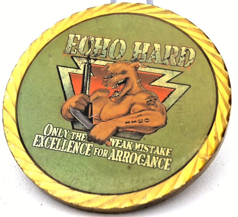 USMC Echo Company “ECHO HARD” OIF Challenge Coin 2D 25TH Marines Rare gallery