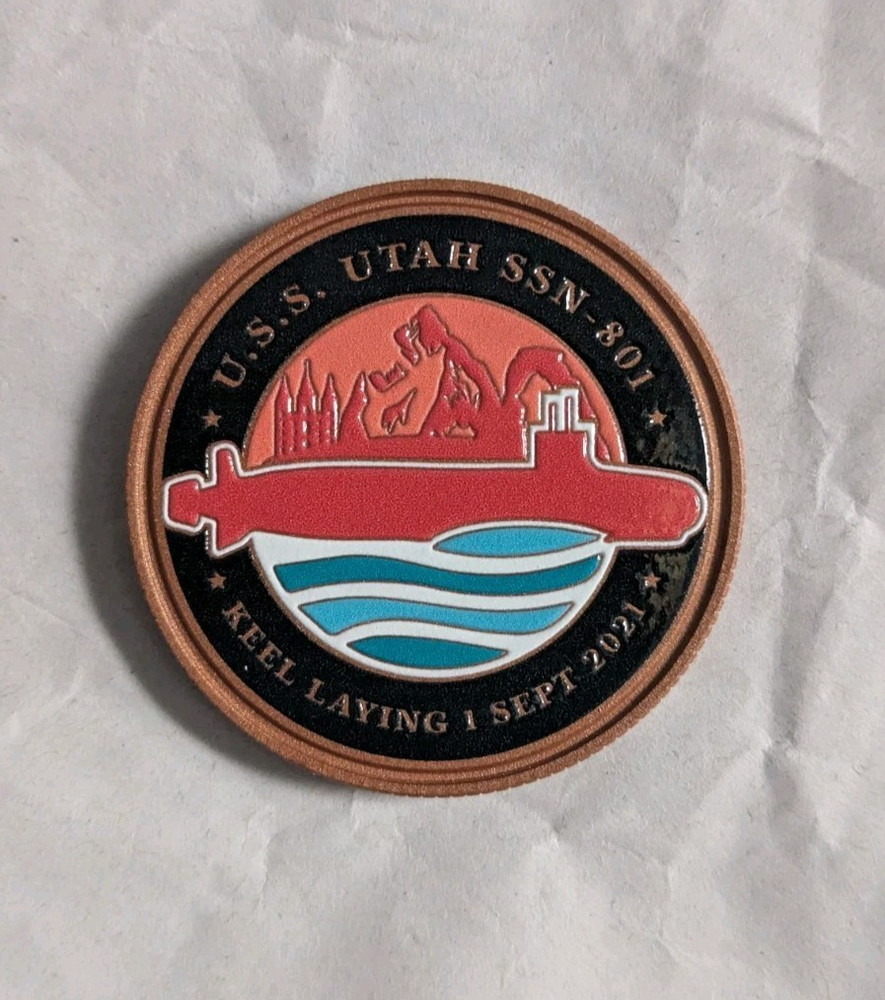 USS Utah SSN 801 US Navy Virginia Class Submarine Challenge Coin