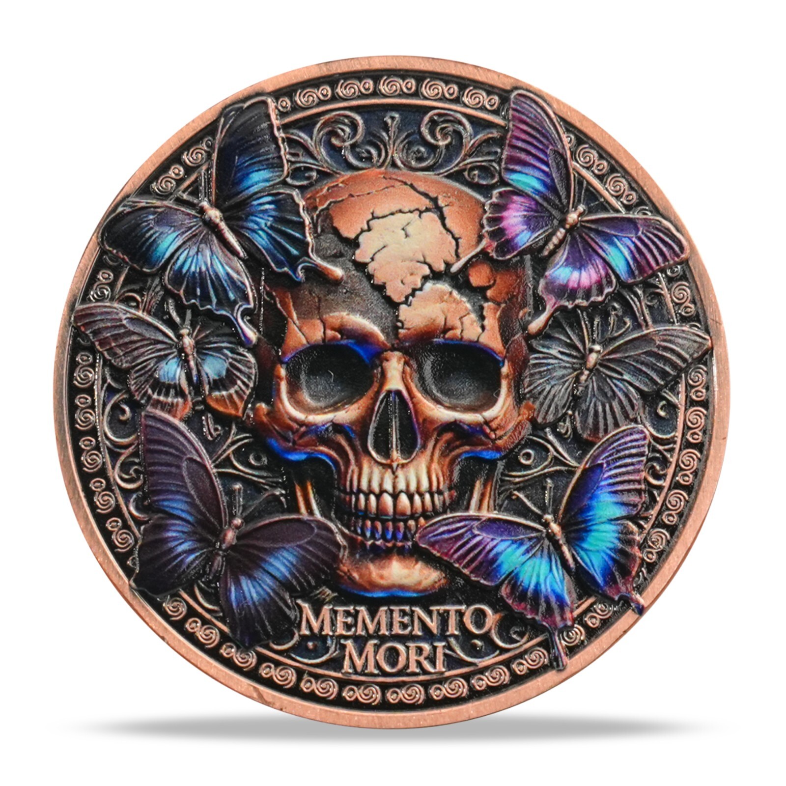Memento Mori Coin Rose Skull Themed Coin EDC Stoic Challenge Coin Gifts For Men gallery